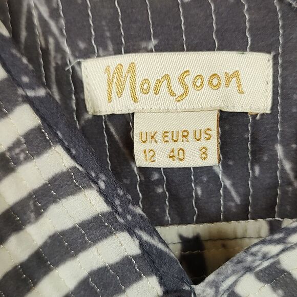 Monsoon Gray Batik Patterned Empire Waist Maxi Dress - Picture 6 of 12